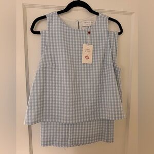 Brand new! Petal & Pup - “Jillian Smocked Pant Set” in Blue Gingham
